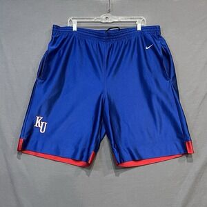 Kansas Jayhawks Shorts Mens Large Blue Vintage Nike Team NCAA Basketball